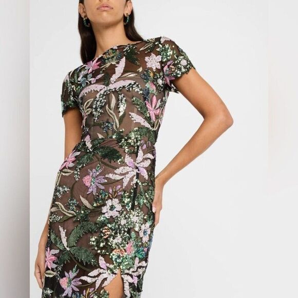 NWOT Bronx And Banco Zinna Side-Slit Floral Sequin Gown, XS,S &M available - Picture 10 of 14